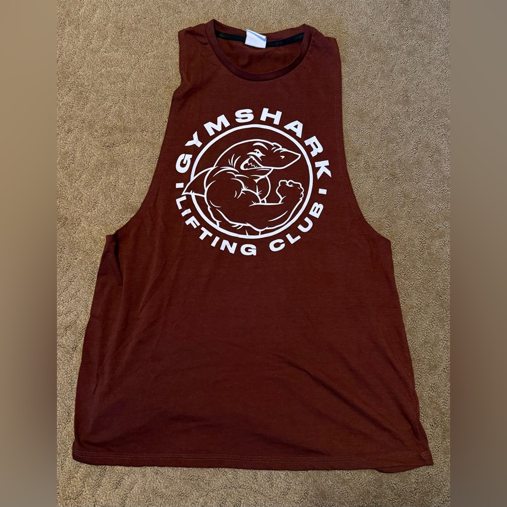 Gymshark Men's Dark Red Tank Top